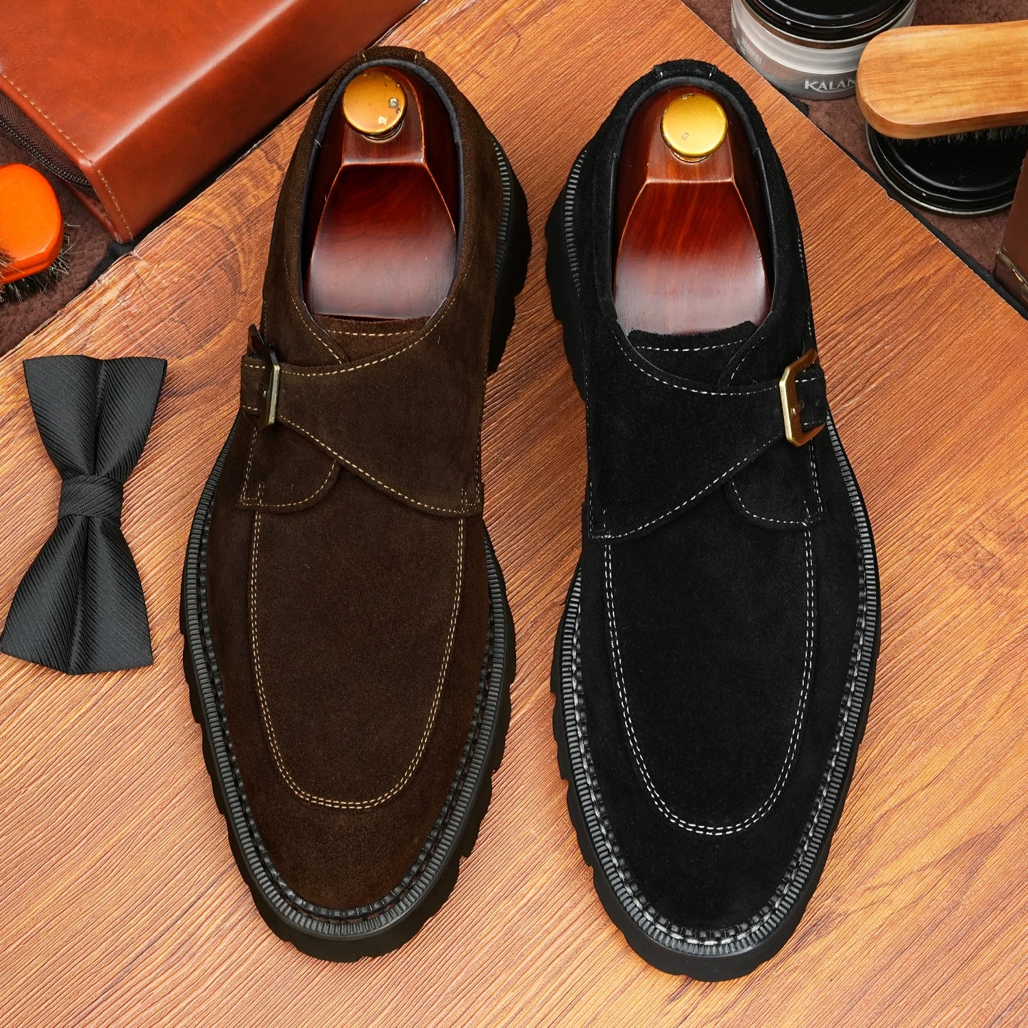 Men's Genuine Leather Leather Shoes, Height Increasing, Thick Sole