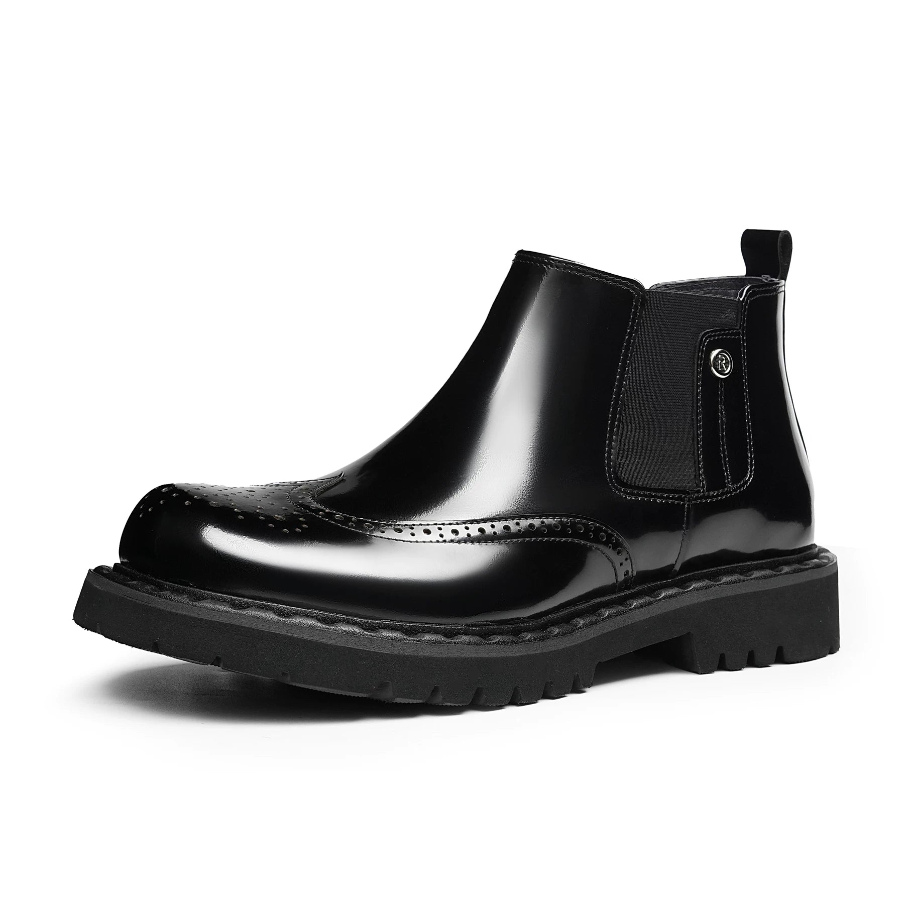 Men's Genuine Leather Martin Boots, Height Increasing, Thick Sole