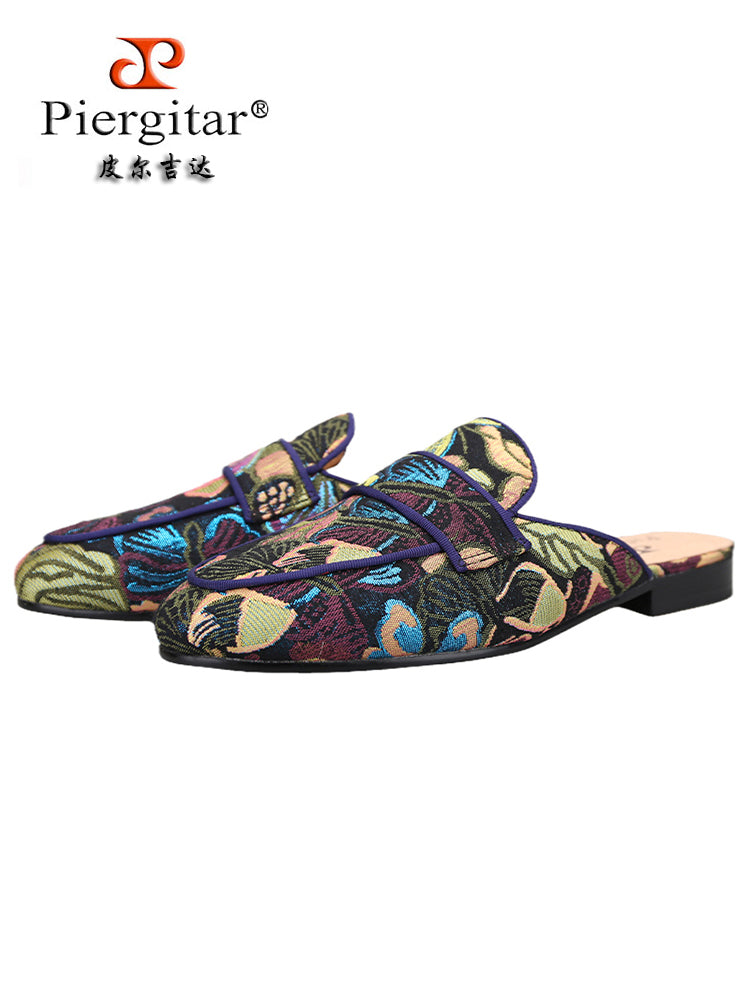 Pilgida exports European and American bright silk satin men's slip-on mule shoes European and American style breathable toe-cap slippers for men