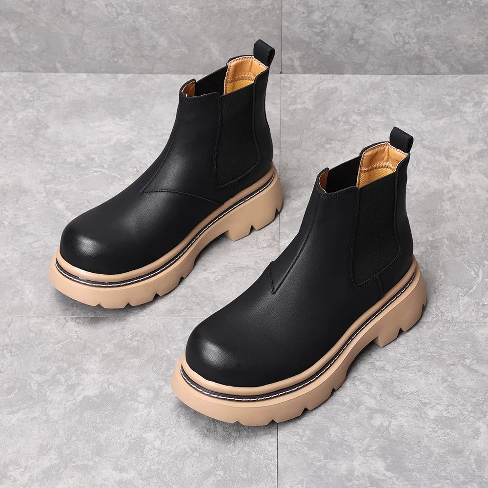 Men's Martin Boots, Height Increasing, Thick Sole