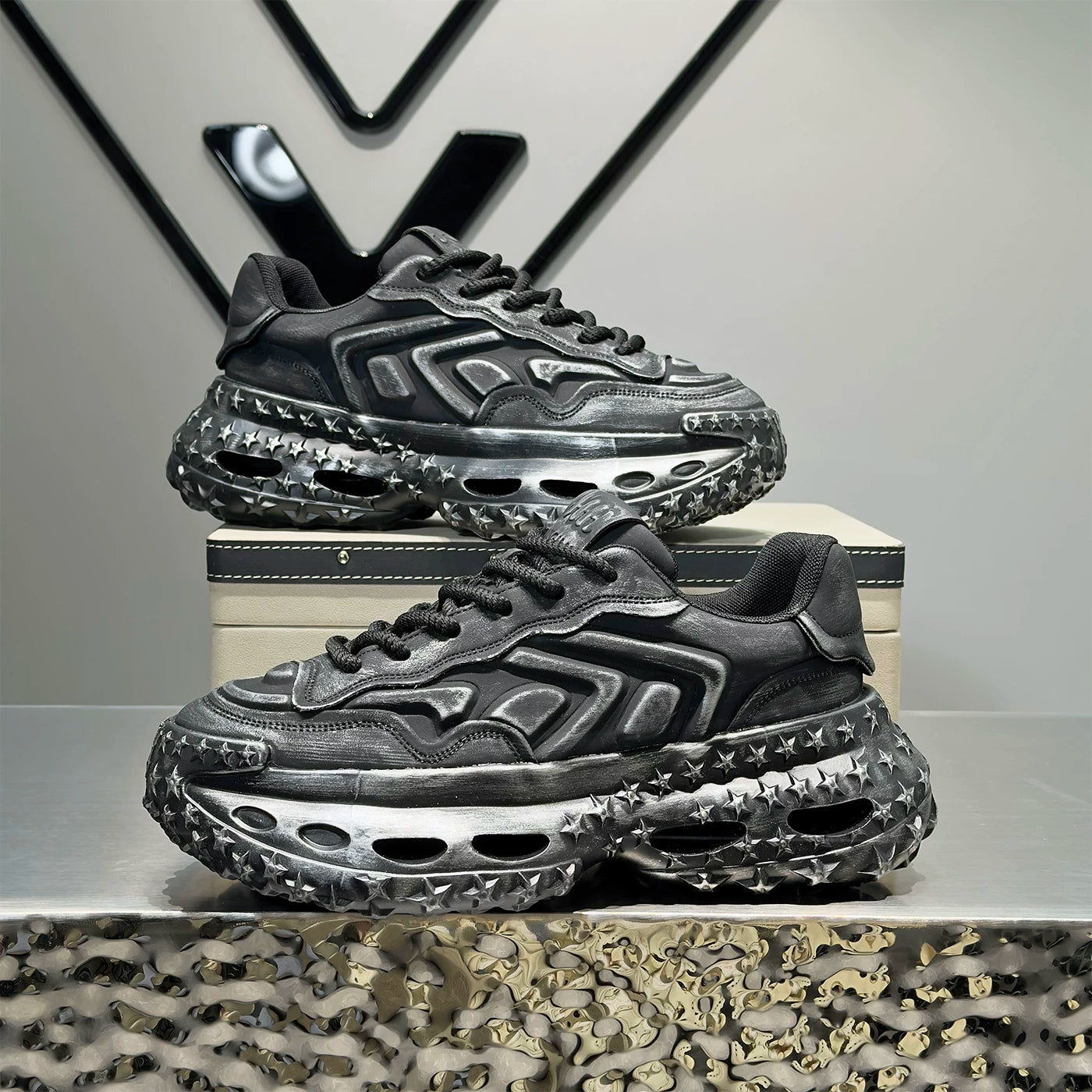 Men's Height-Increasing Platform Trendy Chunky Dad Sneakers