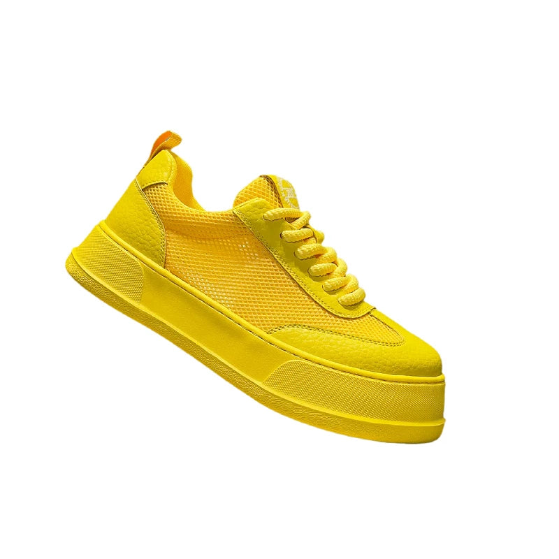 Men's Platform Breathable Mesh Cut-Out Low-Top Skate Shoes 2026