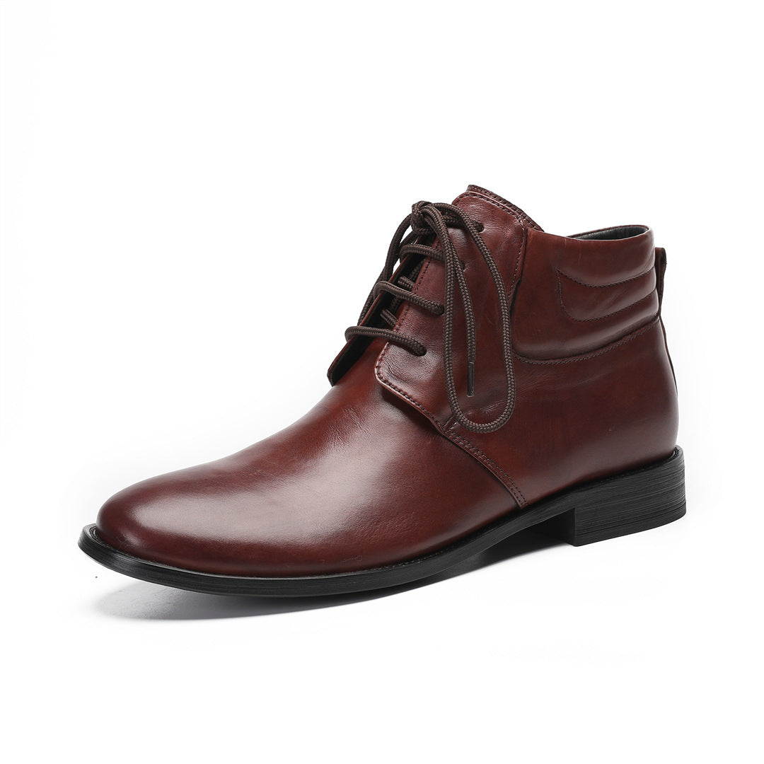 Chelsea Boots Men's Leather British High Top Business Leather Shoes Brock Carved Casual Short Boots Men's Martin Boots