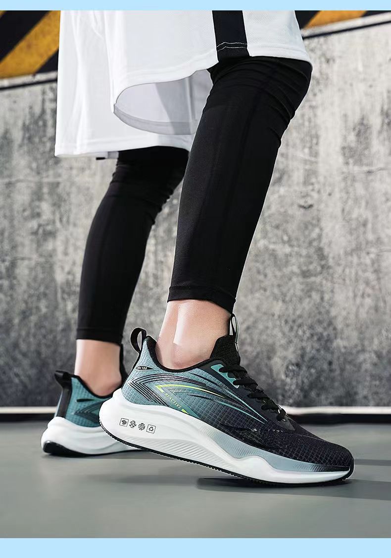 Men's spring/autumn new running shoes, high-elasticity ultra-lightweight athletic sneakers, non-slip breathable mesh casual sports shoes for men 17