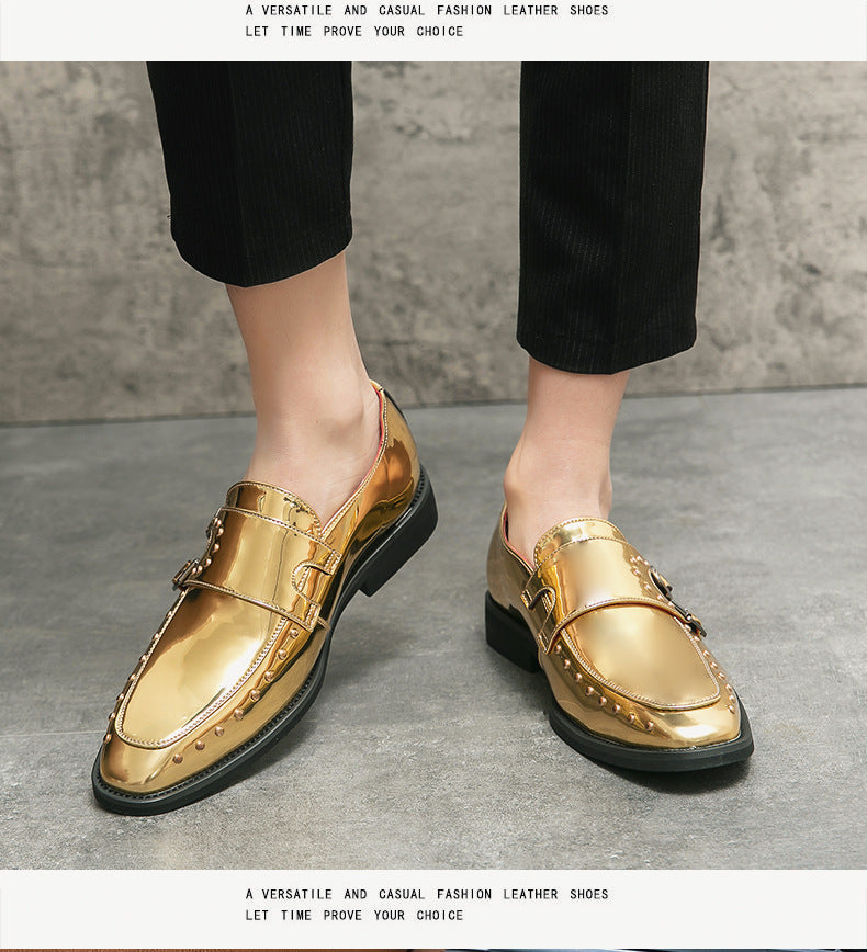 2026 spring men's plus size pointed toe patent leather dress shoes - british casual style hair styli 6
