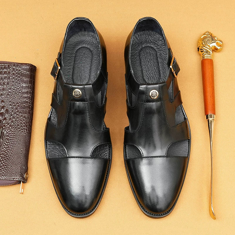 Men's Genuine Leather Sandals, Breathable