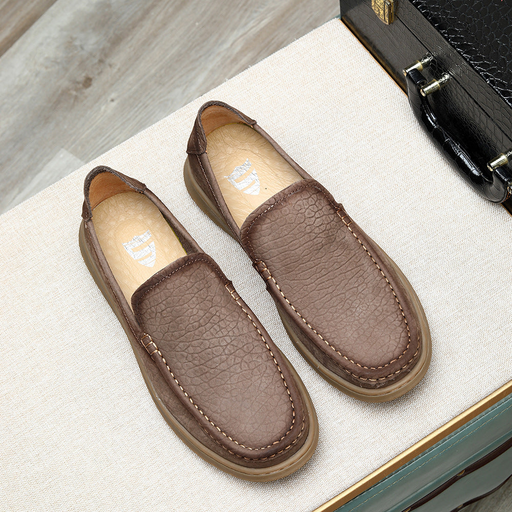 Elephant pattern single layer frosted cowhide beanie shoes 2026 spring and summer new arrivalplaid b