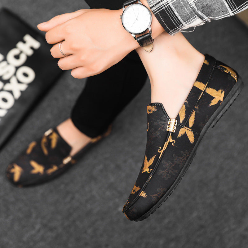 Spring/summer casual sneakers, trendy loafers, men's slip-ons, moccasins, one-step shoes, men's foot