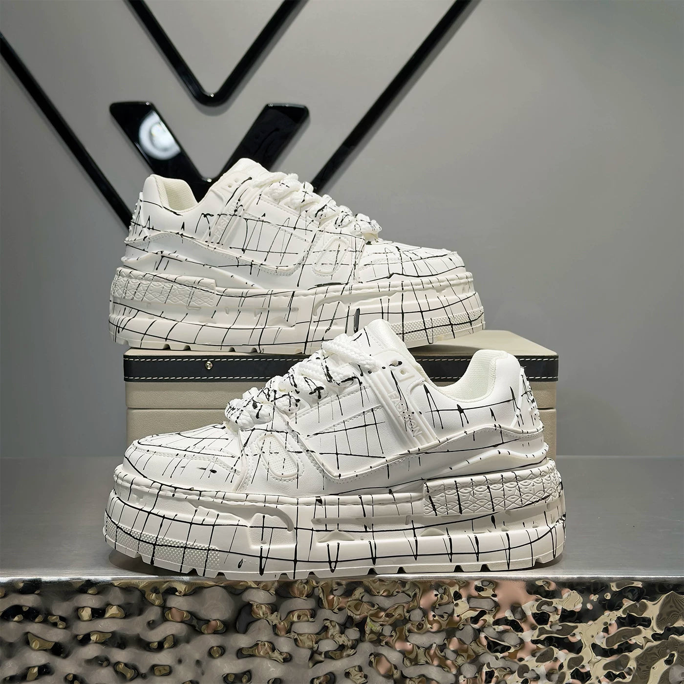 Men's Height-Increasing Platform Puffy Sneakers 2026 New