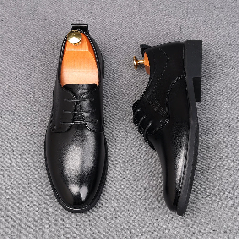 Men's Derby Shoes, Height Increasing, Lace-Up