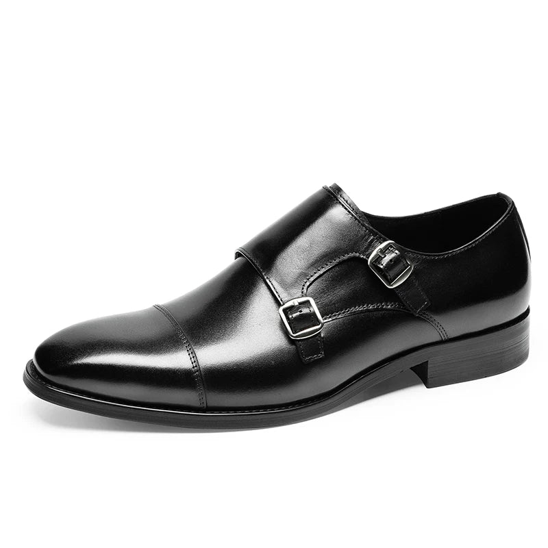 Men's Genuine Leather Leather Shoes, Breathable, Square Toe