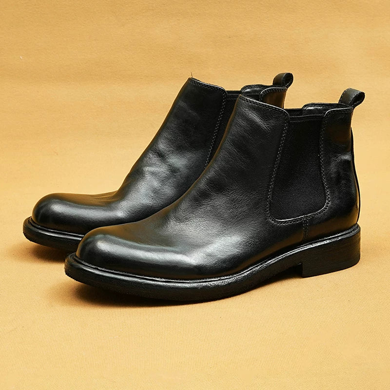 Men's Genuine Leather Martin Boots, Handmade, British Style
