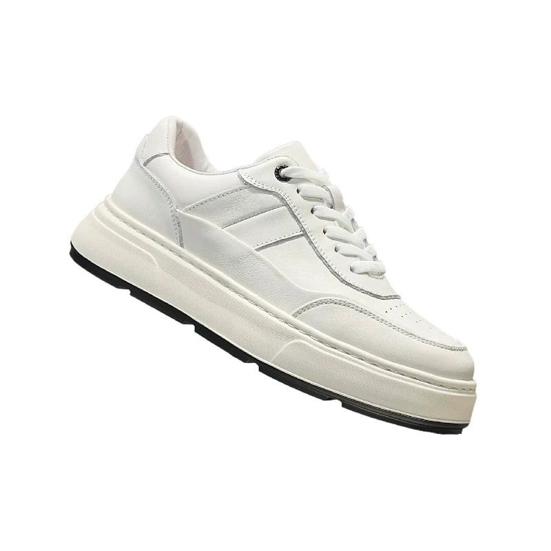 Men's Platform Low-Top Trendy White Sneakers New
