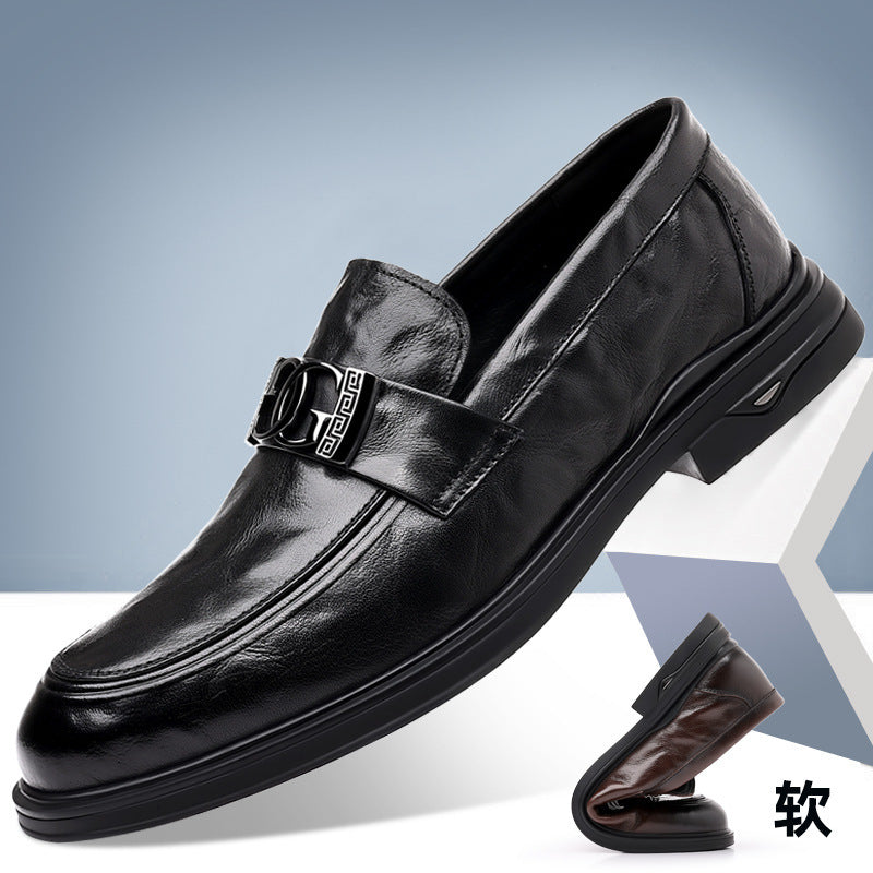 2026 autumn breathable casual leather shoes men's formal business loafers new trendy moccasins 5