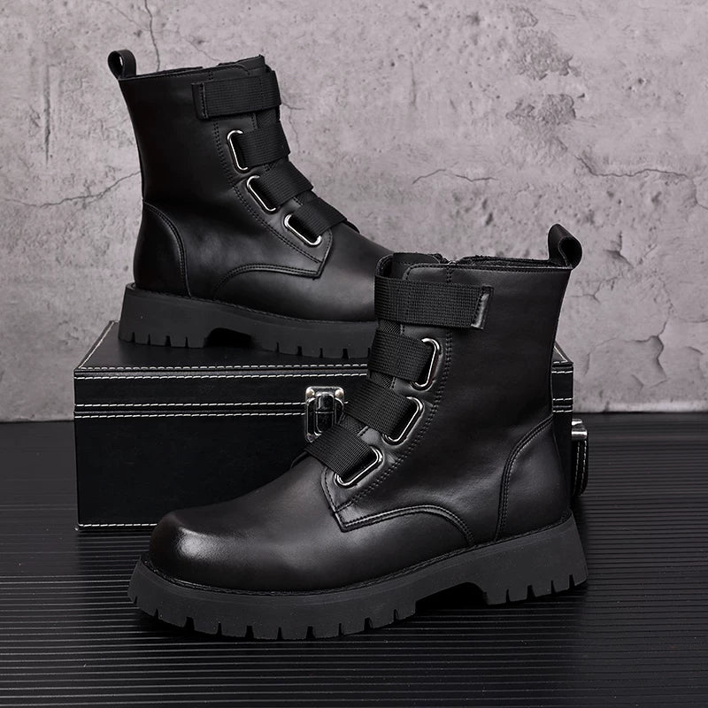 Men's Martin Boots, Height Increasing, Thick Sole