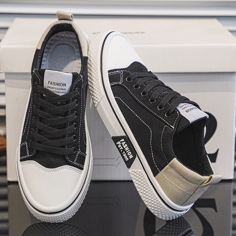 2026 spring/autumn canvas shoes: new breathable, versatile skate shoes for men - soft sole, casual, trendy, and stylish canvas sneakers
