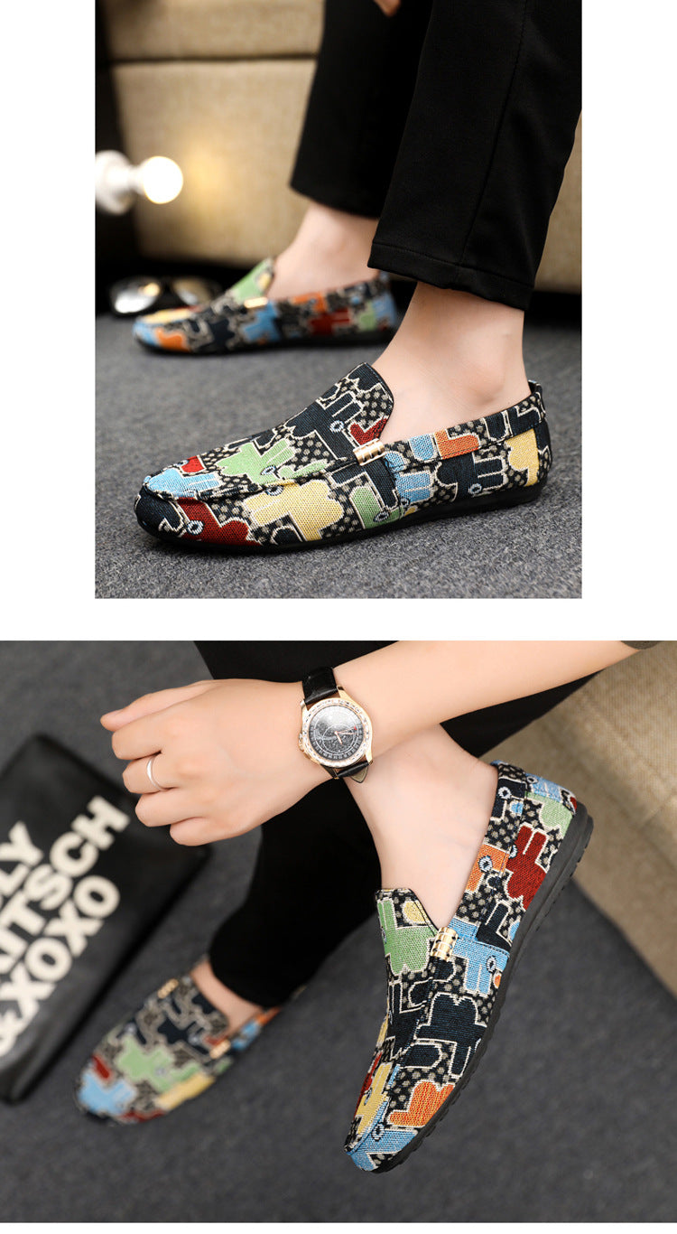 Spring/summer casual sneakers, trendy loafers, men's slip-ons, moccasins, one-step shoes, men's foot 18