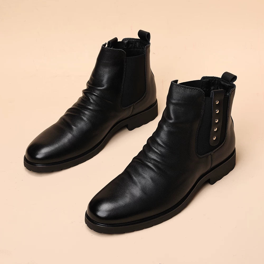 Men's Genuine Leather Martin Boots, Height Increasing