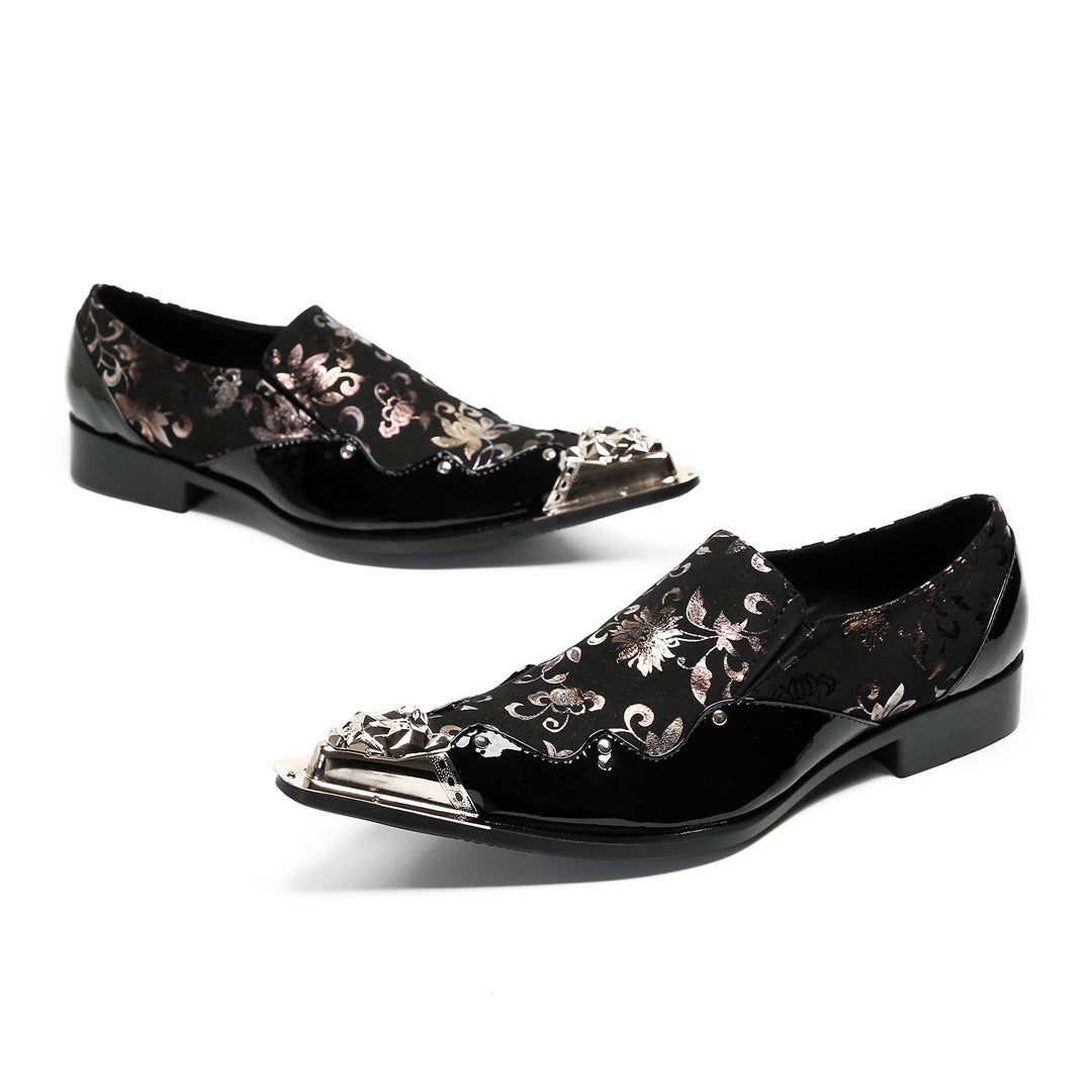 2024 casual low-top foot set men's leather shoes foreign trade tide shoes printing personality street Internet celebrity men's shoes large size shoes size 47