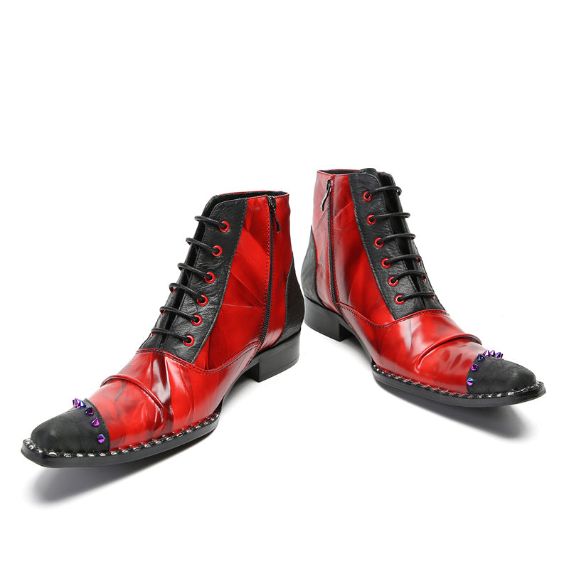 Men's Red Chelsea Boots – British Style