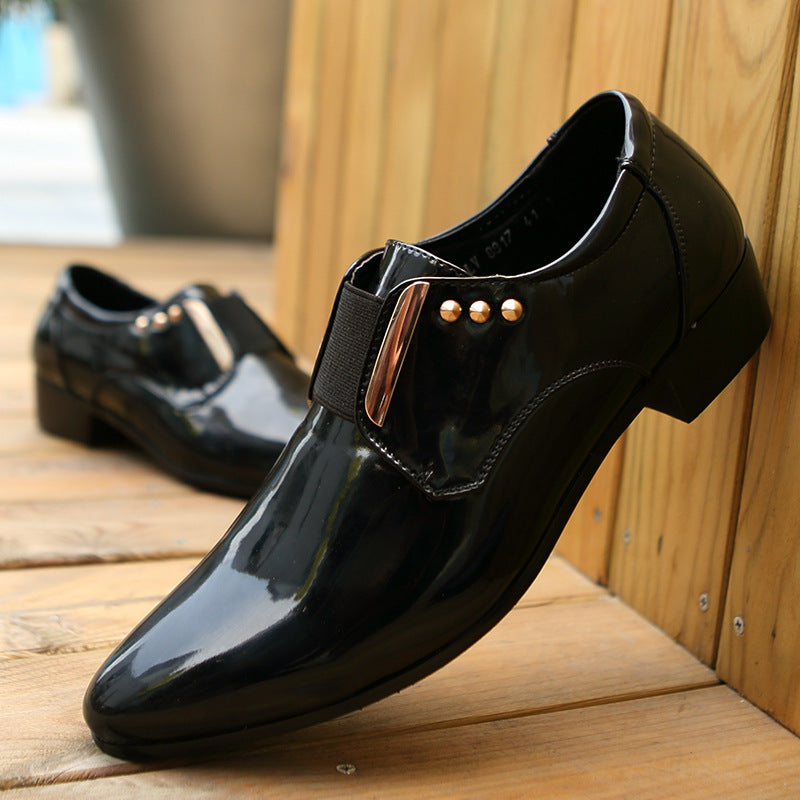 Men's business leather shoes - plus size, new arrival, patent leather, pointed toe, fashionable kore 9