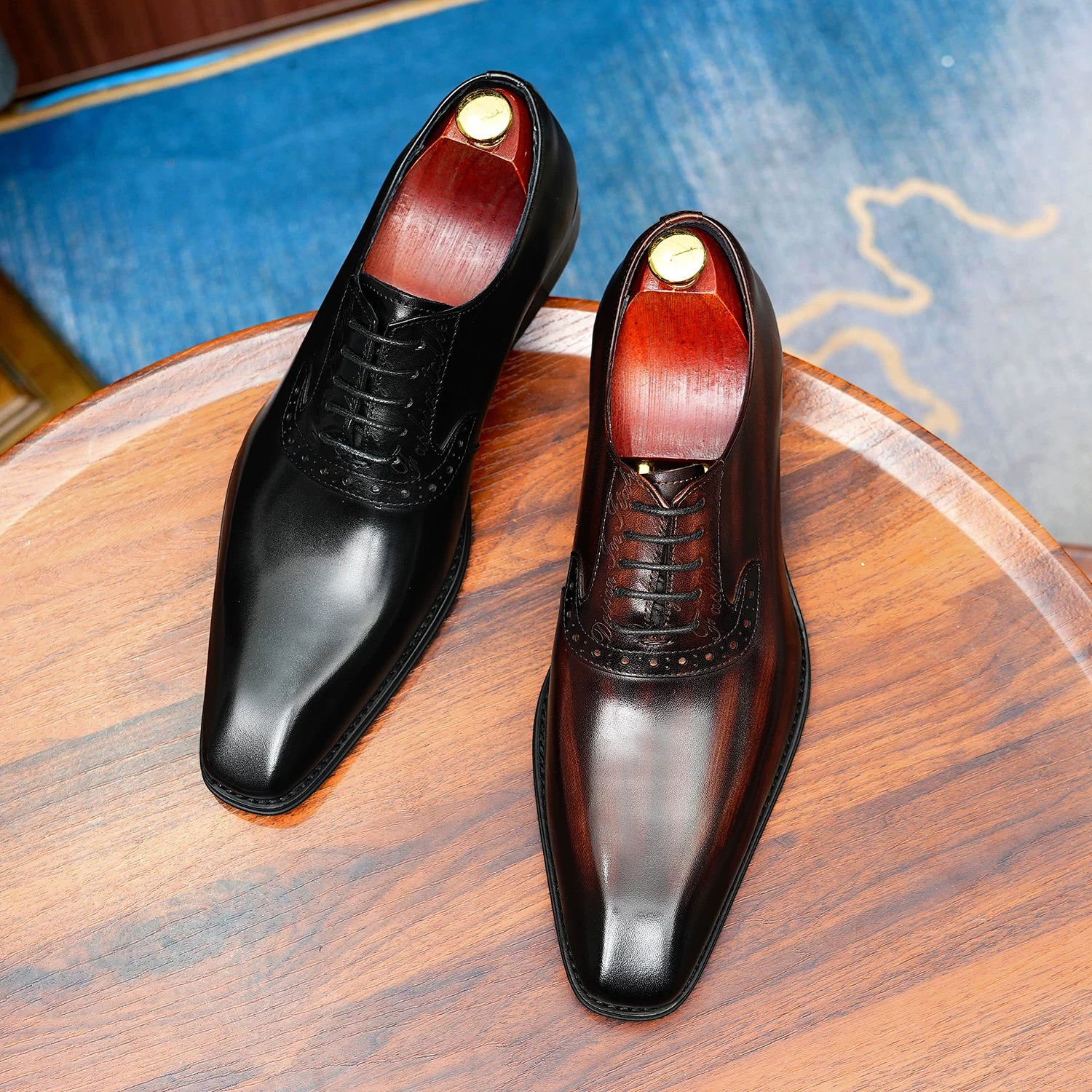 Men's Genuine Leather Oxford Shoes, Pointed Toe, Business