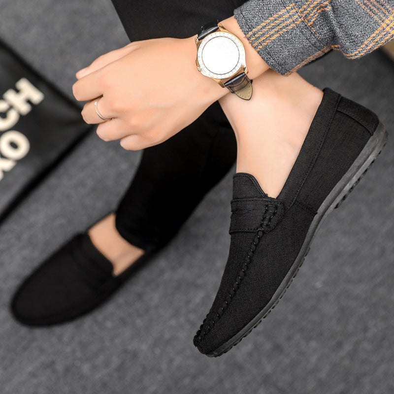 Spring/summer casual sneakers, trendy loafers, men's slip-ons, moccasins, one-step shoes, men's foot 3