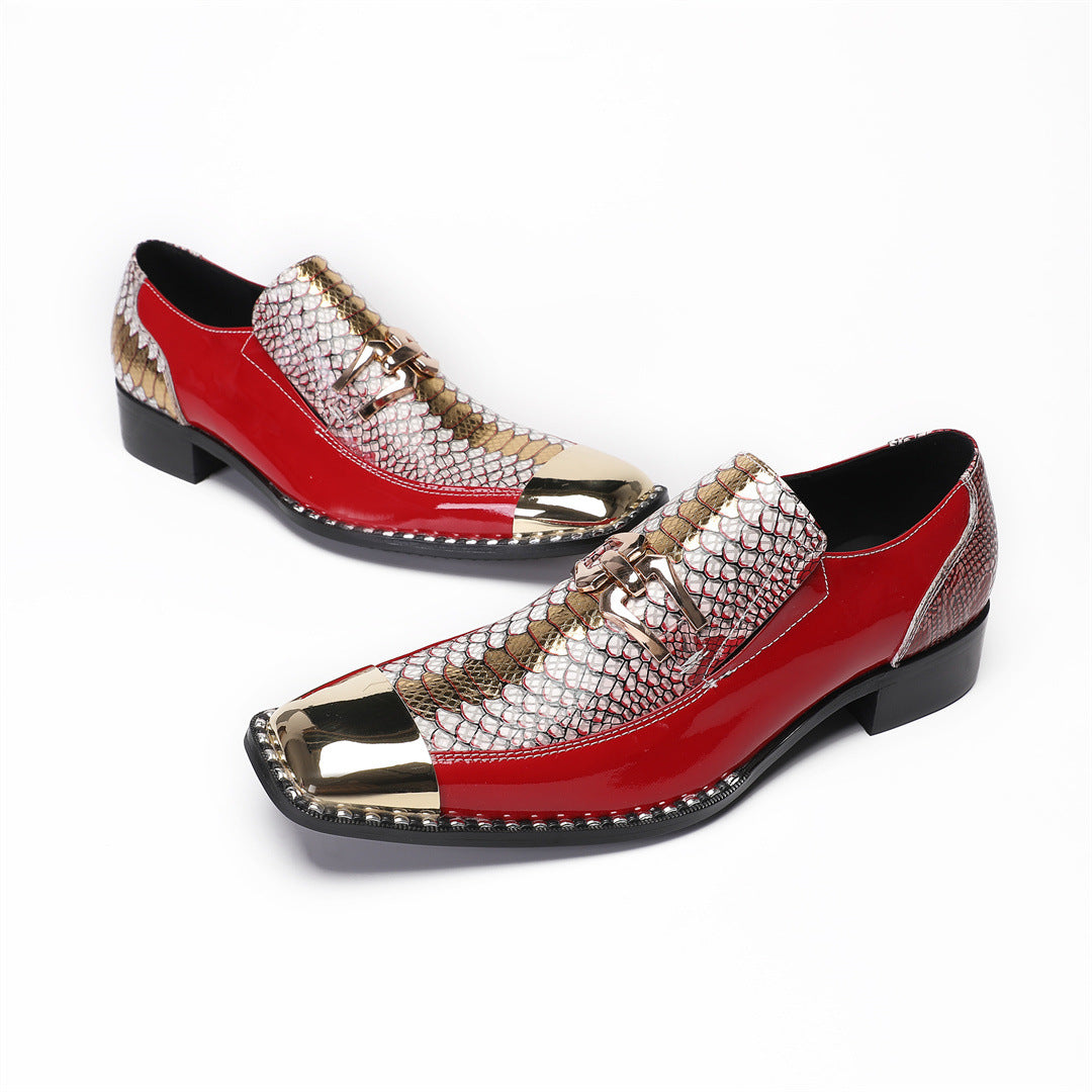 Men's Red Genuine Leather Casual Shoes