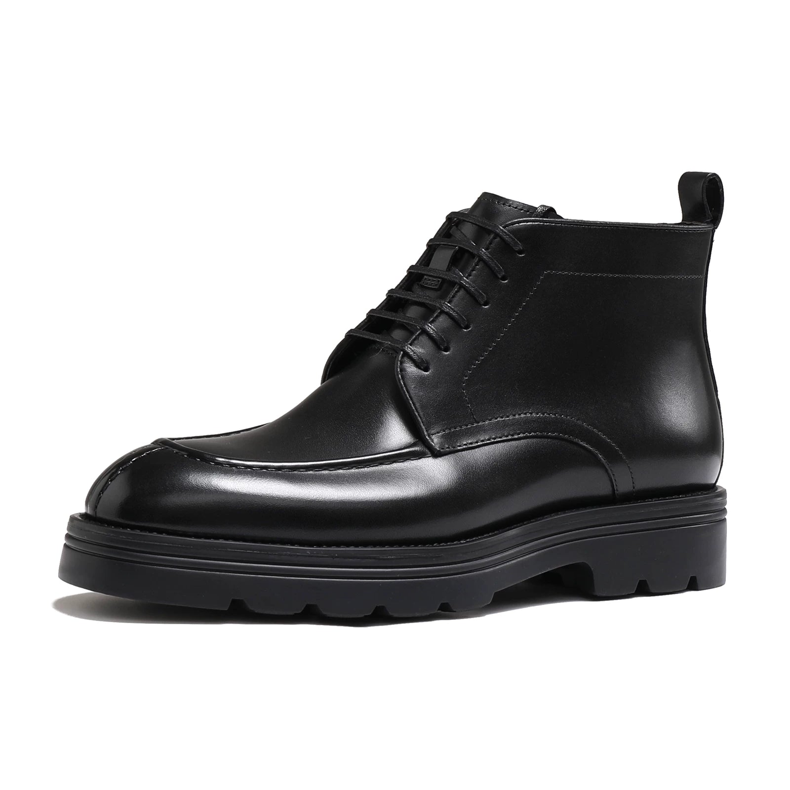 Men's Genuine Leather Martin Boots, Thick Sole, Round Toe
