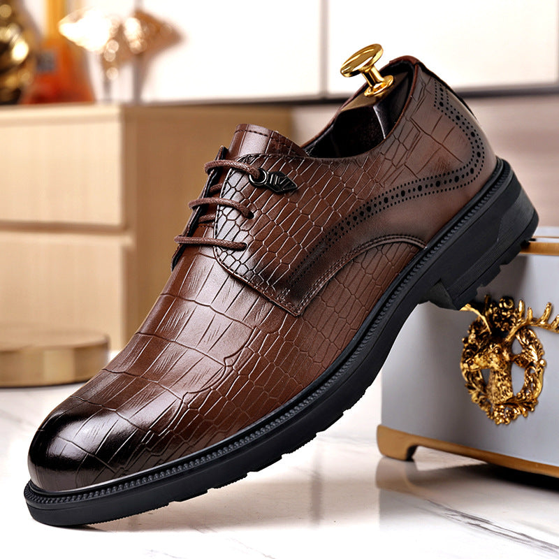 Men's business casual dress shoes - versatile leather oxfords, lace-up trendy footwear, stylish brit