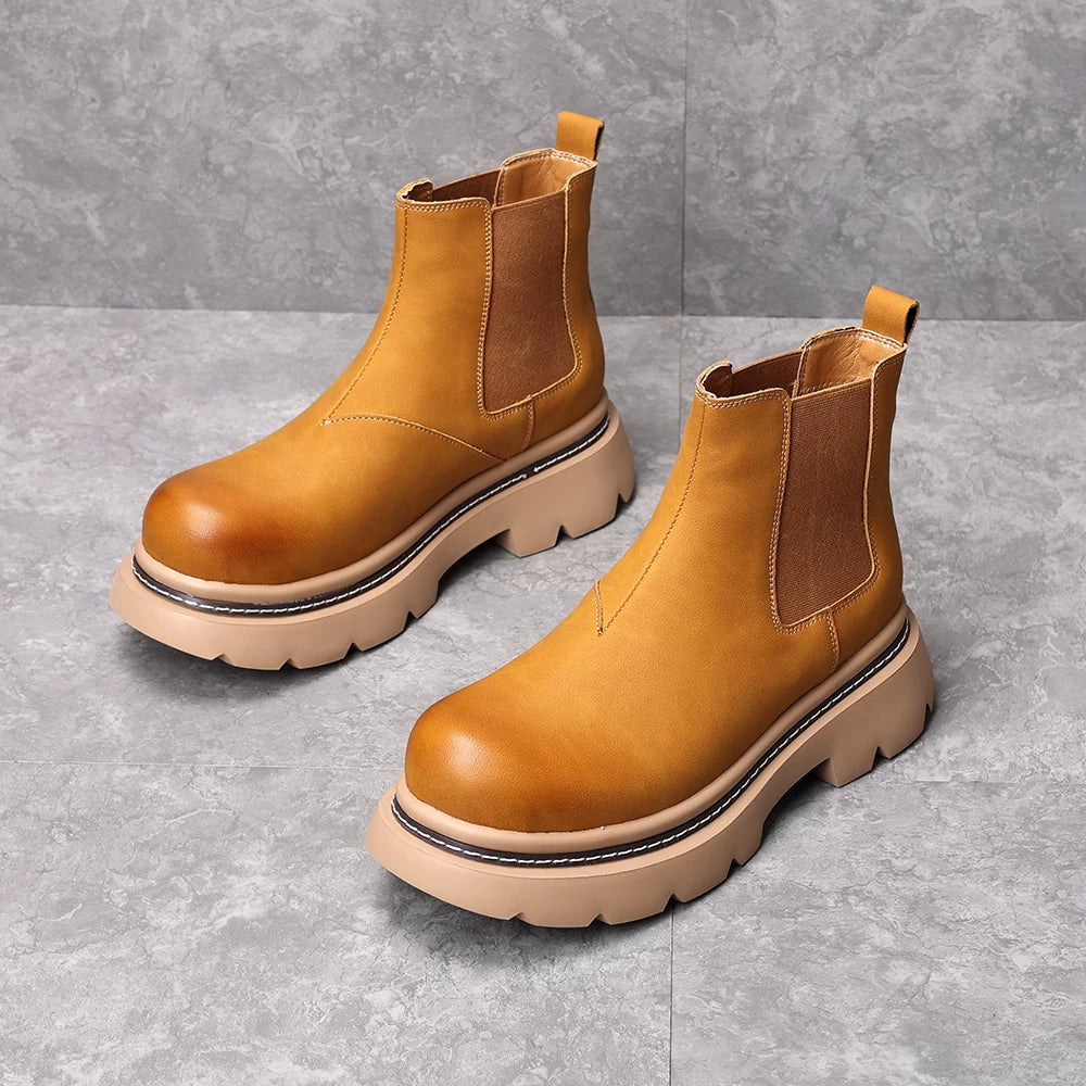 Men's Martin Boots, Height Increasing, Thick Sole