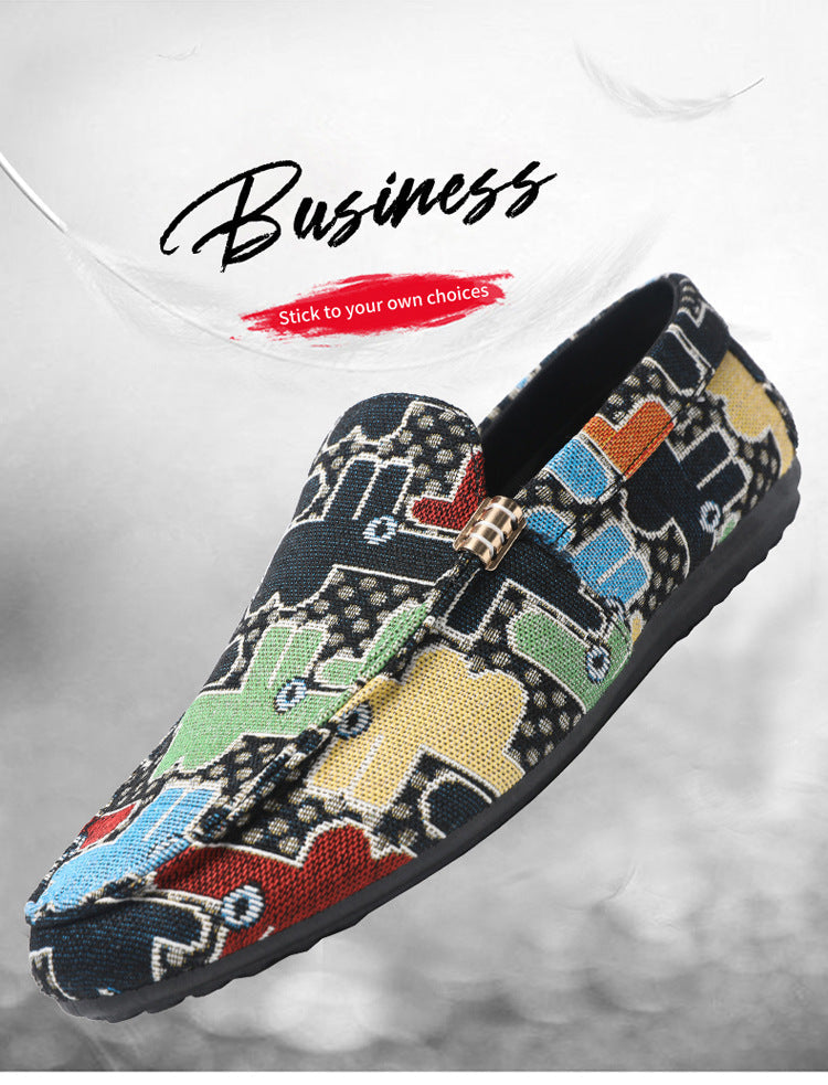 Spring/summer casual sneakers, trendy loafers, men's slip-ons, moccasins, one-step shoes, men's foot 7