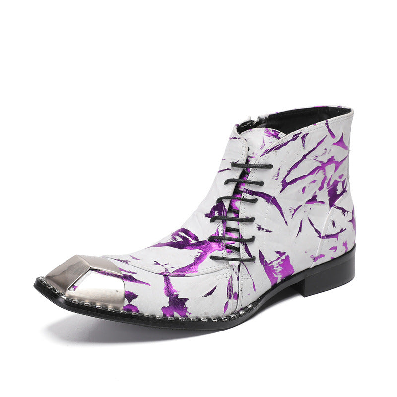 New British style retro old polished handmade shoes cowhide Martin boots trendy boots leather boots soft-soled short boots men's shoes