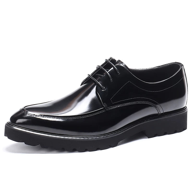 Men's Genuine Leather Leather Shoes, Patent Leather, Pointed Toe