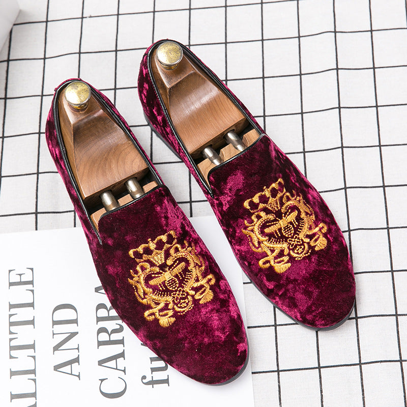 Cross-border autumn corduroy slip-on loafers, british style formal & casual shoes, plus size dress