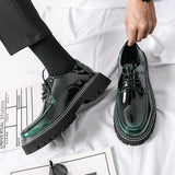 Cross-border mencasual glossy leather shoes men's round toe british patent leather men's shoes busin