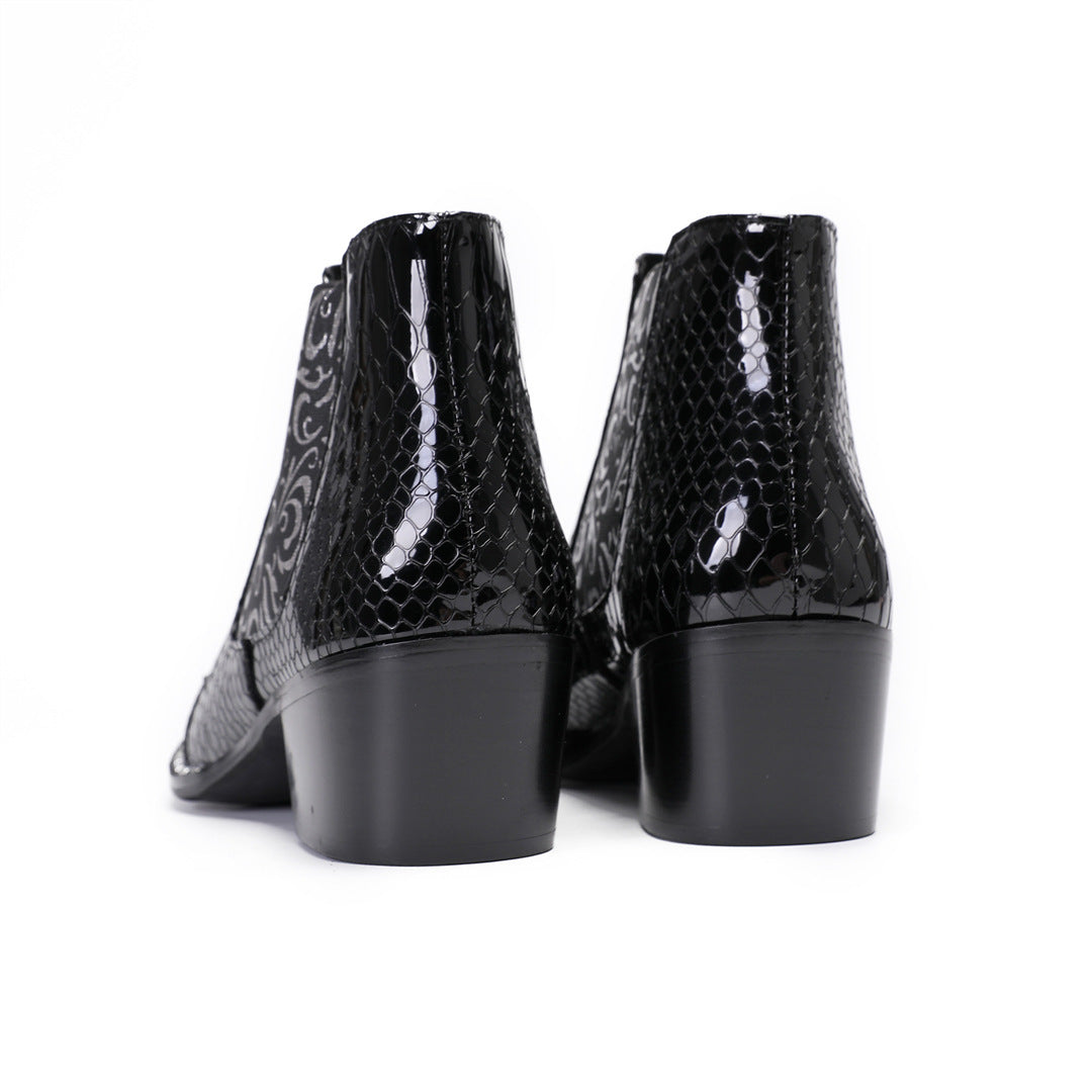 Chelsea boots men's British short boots cowboy boots short boots autumn and winter new leather boots hairstylist Korean version Martin boots men's