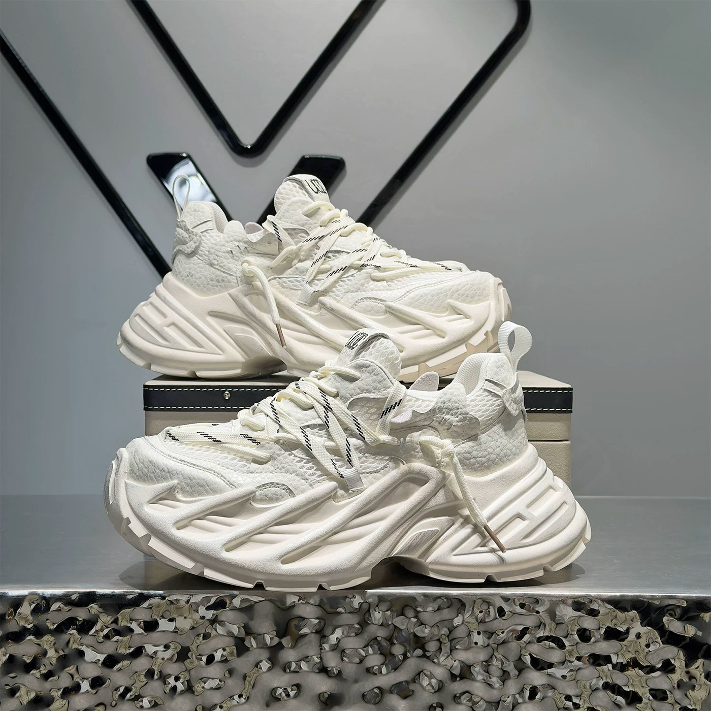 Men's Height-Increasing Platform Breathable Mesh Retro Chunky Dad Sneakers Summer New