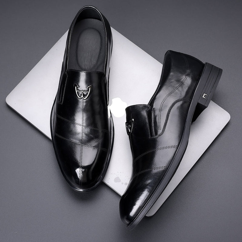 Men's leather dress shoes - spring 2026 new collection - british style business casual loafers