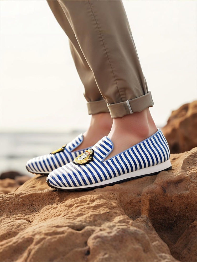 European and American fashion brand OEM self-operated men's thick-soled dad shoes imported handmade Indian silk fashion single shoes for men