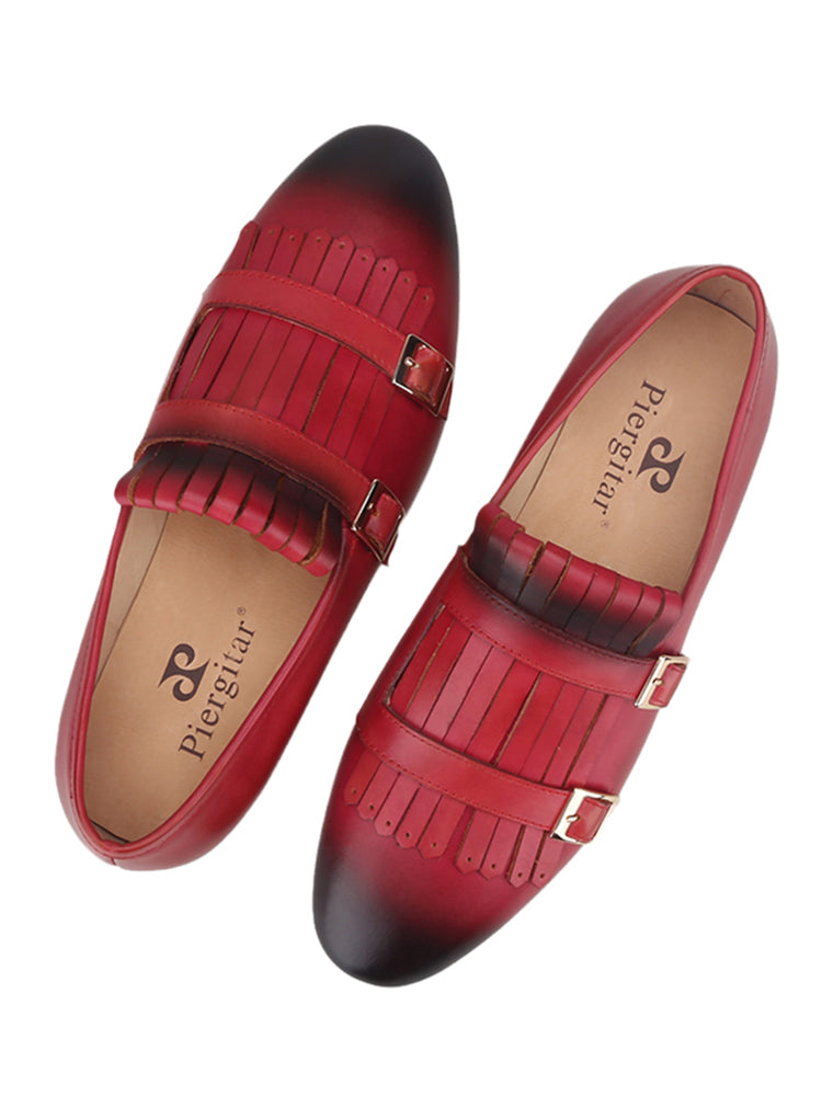 European and American style classic genuine leather loafers for men, multi-color color-changed fetal cowhide slip-on casual leather shoes, hairstylist trendy match