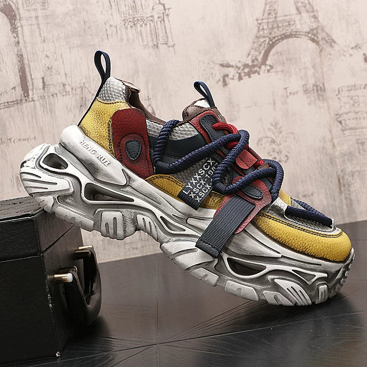 Men's Platform Breathable Retro Trendy Chunky Dad Sneakers 2026 New