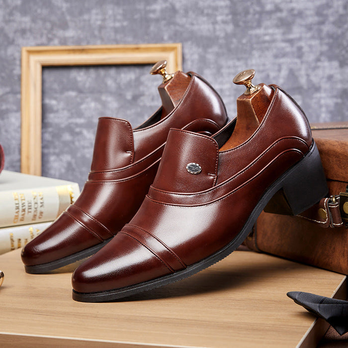 Cross-border men's high-heeled leather shoes men's business formal wear heightening cuban shoes fore