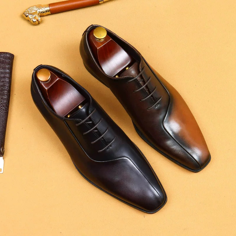 Men's Genuine Leather Oxford Shoes, British Style, Business
