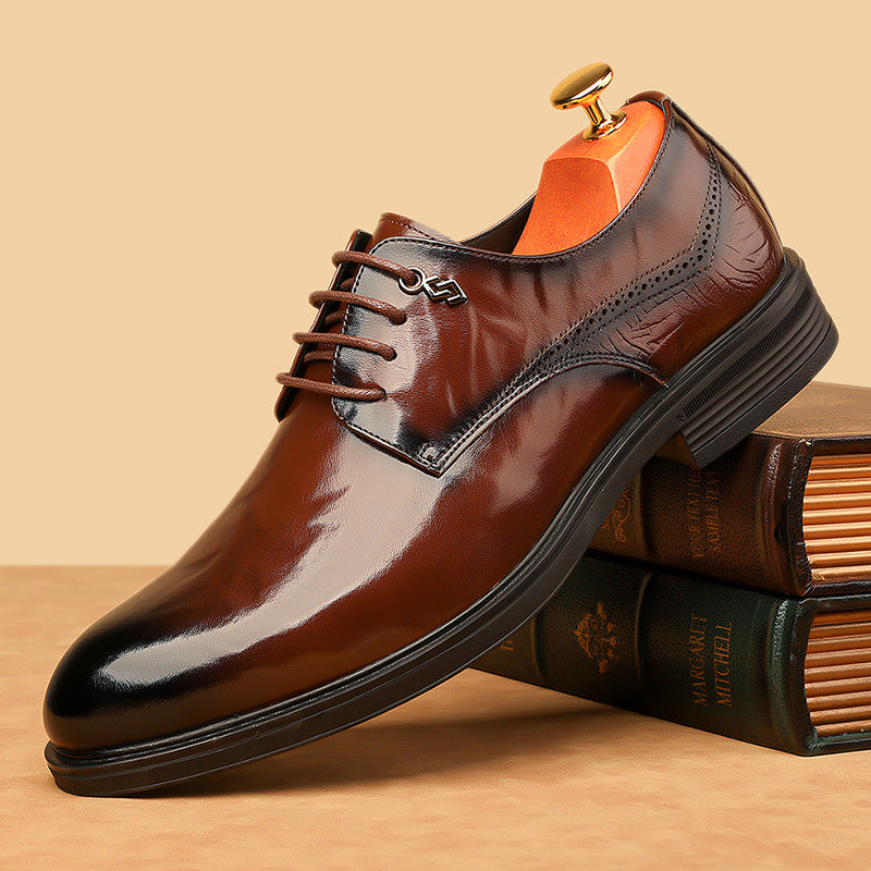 Men's leather shoes - british style, korean trend, casual business formal dress shoes, men's wedding