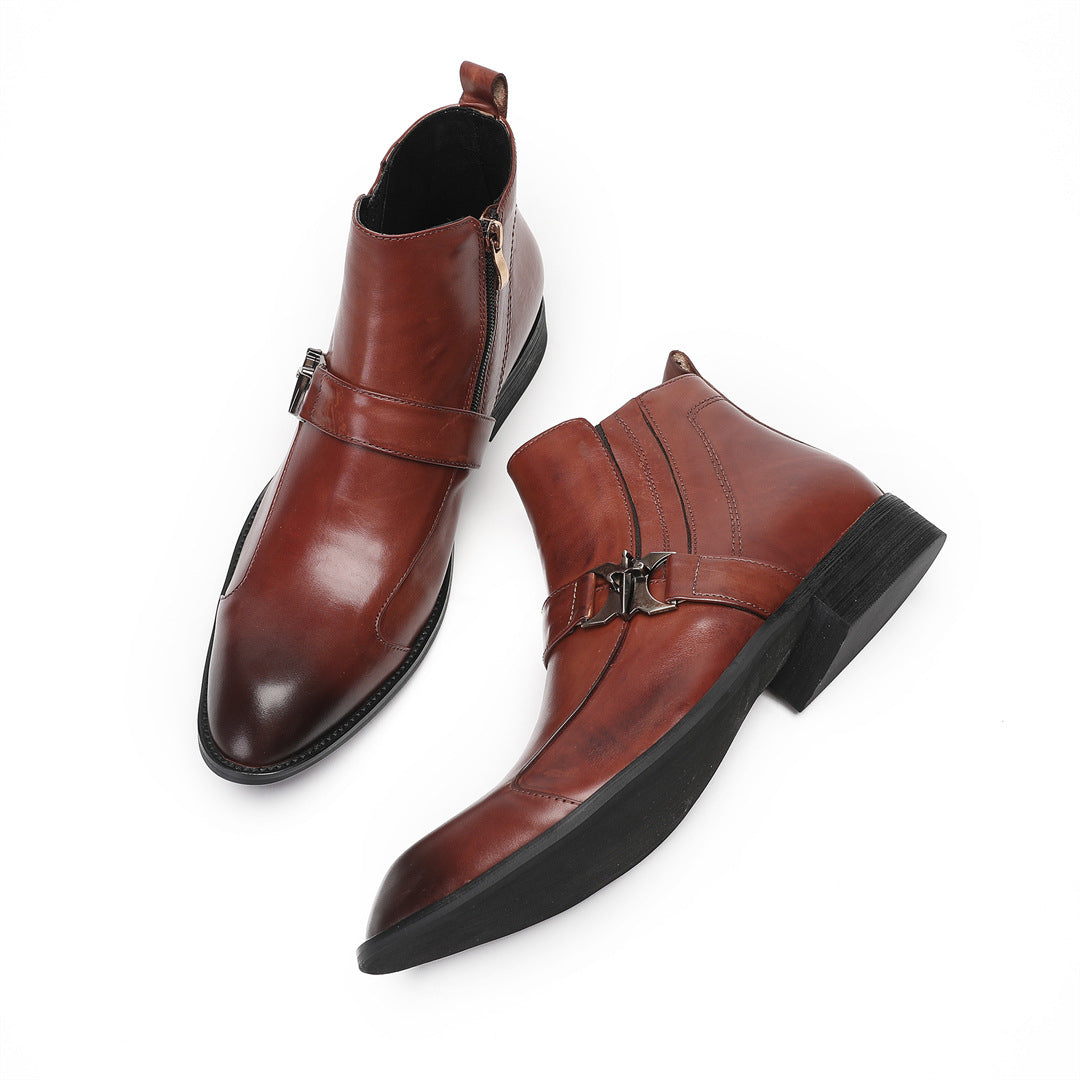 Men's Genuine Leather Chelsea Boots – Pointed Toe, British Style