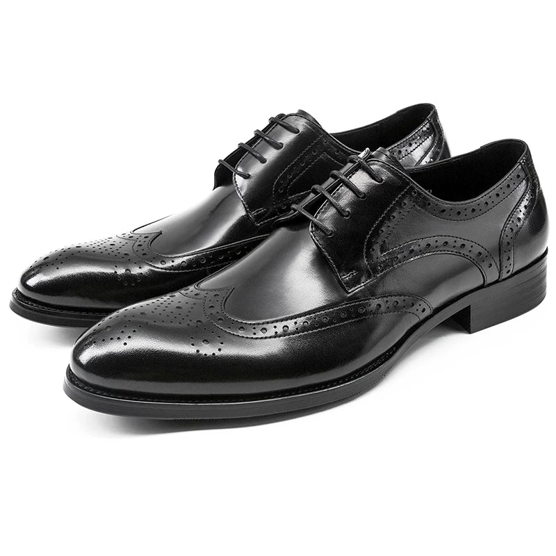 Men's Brown Genuine Leather Leather Shoes, Handmade, Pointed Toe
