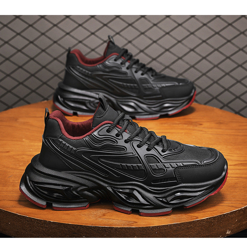 Men's shoes 2026 spring new fashion chunky sole dad shoes men's breathable lightweight running sports casual trendy shoes