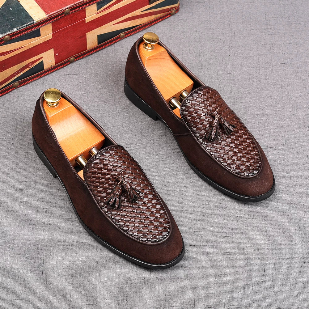 Men's Genuine Leather Loafers, Suede, Slip-On