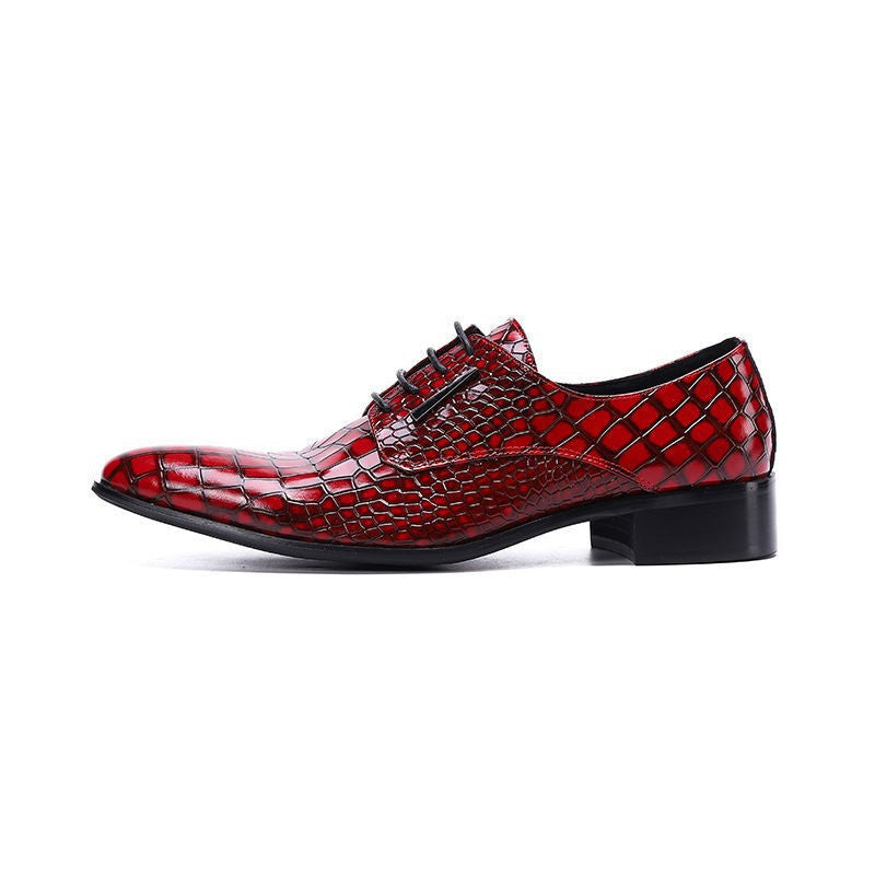 British men's shoes, men's groomsmen's red groom's business formal attire, soft-soled suit, spring casual leather shoes, men's wedding shoes